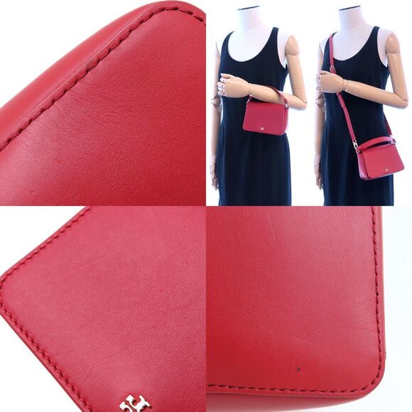 Tory Burch Women's Red Leather Shoulder Bag 352970 - Picture 5 of 10